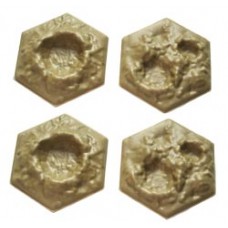 1-Hex Crater Set - 4 Pieces - BROWN 4 x 1-HEX