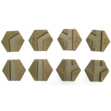 1-Hex Trench SET 2 - BROWN 10-15mm (8 pieces)