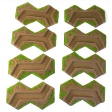 2 -Hex Trench SET 2 10-15mm - FLOCKED (8 Pieces)