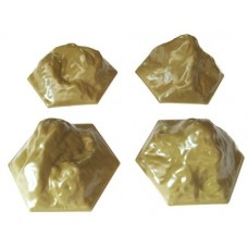 1-Hex Crater Set - 4 Pieces - BROWN 4 x 1-HEX