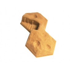 2-Hex Strongpoint/Trench End 28mm - DESERT FLOCKED