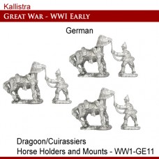 German Early War Dragoon/Cuirassiers Horse Holders and Mounts